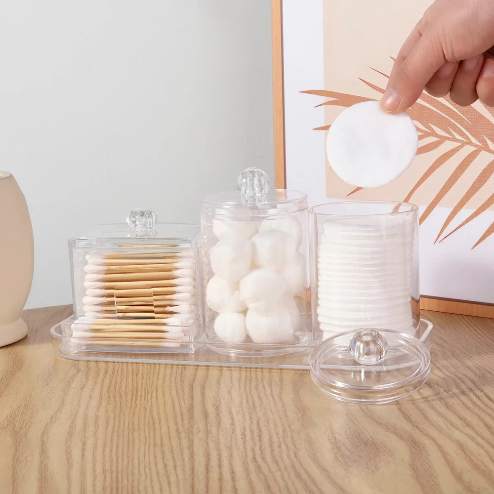 Acrylic Cotton &amp; Q-Tip Organizer Set