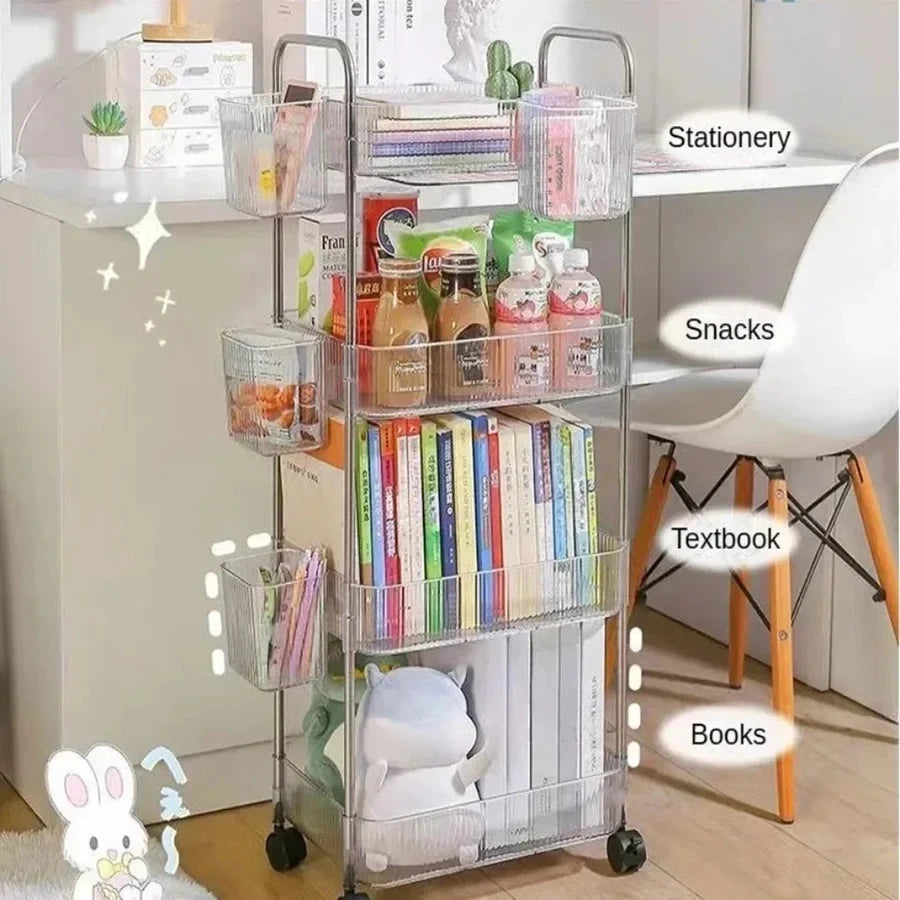 Clear Acrylic Rolling Storage Cart