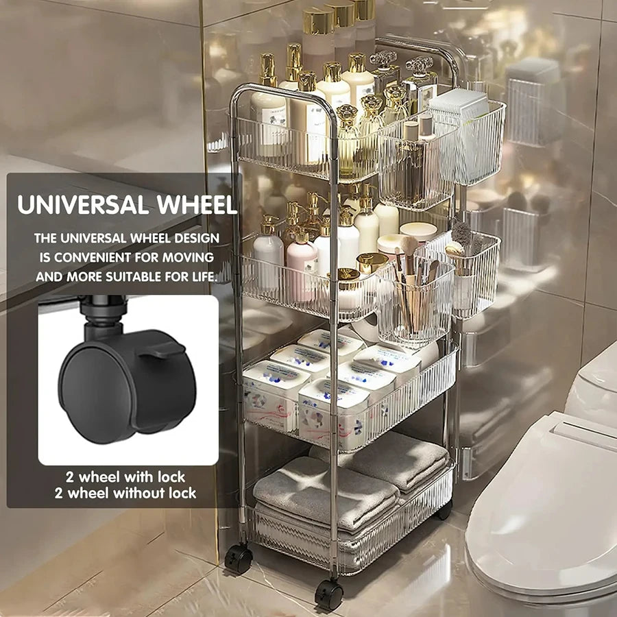 Clear Acrylic Rolling Storage Cart