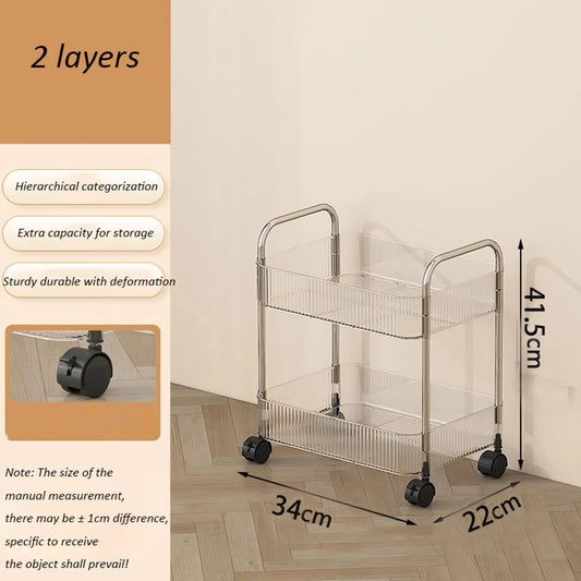 Clear Acrylic Rolling Storage Cart